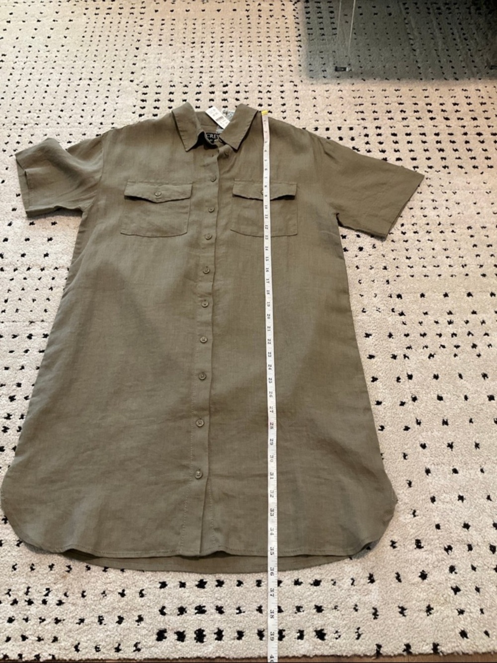 J. Crew olive linen short sleeved shirtdress, XS, NWT! - Picture 6 of 8